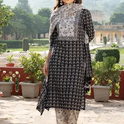 Royal Export Ethnic Motifs Printed Straight Kurta With Trouser & Dupatta-49