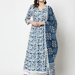 KALINI  Floral Printed Kurta With Trouser & Dupatta-36
