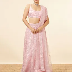 MOHEY Embroidered Semi-Stitched Lehenga & Unstitched Blouse With Dupatta-picture-31