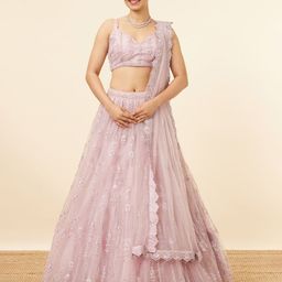 MOHEY Embroidered Semi-Stitched Lehenga & Unstitched Blouse With Dupatta & Belt-image-5