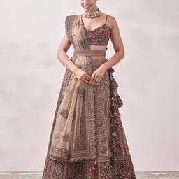 MOHEY Embroidered Semi-Stitched Lehenga & Unstitched Blouse With Dupatta-image-33