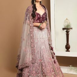 MOHEY Embroidered Semi-Stitched Lehenga & Unstitched Blouse With Dupatta & Belt-image-65