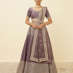 MOHEY Embroidered Semi-Stitched Lehenga & Unstitched Blouse With Dupatta-picture-46