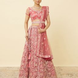MOHEY Embroidered Semi-Stitched Lehenga & Unstitched Blouse With Dupatta-image-30