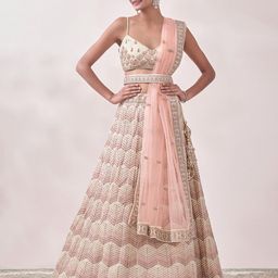 MOHEY Embroidered Semi-Stitched Lehenga & Unstitched Blouse With Dupatta-image-55
