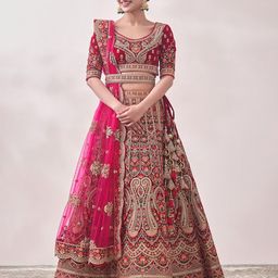 MOHEY Embroidered Semi-Stitched Lehenga & Unstitched Blouse With Dupatta-image-82
