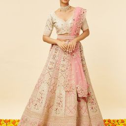 MOHEY Embroidered Art Silk Semi-Stitched Lehenga & Unstitched Blouse With Dupatta-image-26