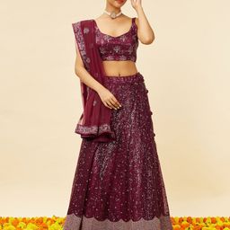 MOHEY Embroidered Semi-Stitched Lehenga & Unstitched Blouse With Dupatta-image-79