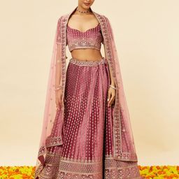 MOHEY Embroidered Semi-Stitched Lehenga & Unstitched Blouse With Dupatta-image-28