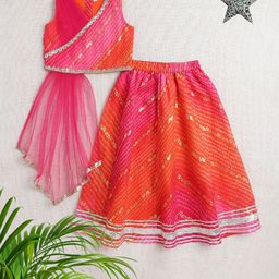 The Magic Wand Girls Embellished Sleeveless Ready to Wear Lehenga & Blouse With Dupatta-image-49