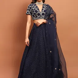 Soniya g Embroidered Thread Work Ready to Wear Lehenga & Blouse With Dupatta-image-22