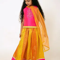A Little Fable Girls Embroidered Ready to Wear Lehenga & Blouse With Dupatta-picture-15