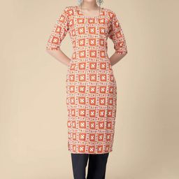 KALINI Ethnic Motifs Printed Round Neck Kurta with Trousers-picture-1