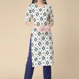 KALINI Ethnic Motifs Printed Regular Kurta with Trousers-image-47