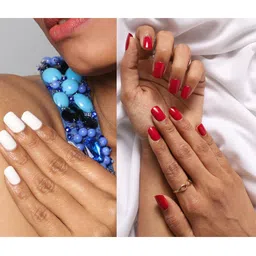 LICK Women Pack Of 2 False Fake Reusable Acrylic Press on Nails With Quick Dry Nail Glue-image-39