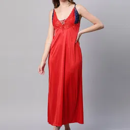 AV2 Self Design Satin Maxi Nightdress With Robe-image-56