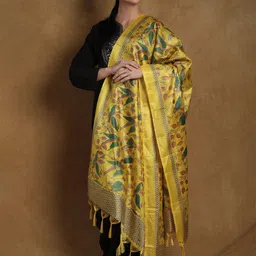 Exotic India Floral Khari Printed Satin Dupatta-picture-28