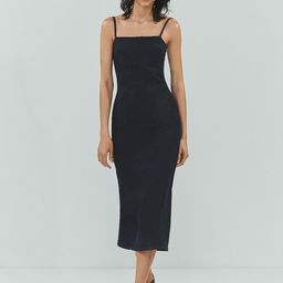 MANGO Denim Bodycon Midi Dress-image-43