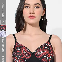 FIMS Pack Of 2 Printed Full Coverage Lightly Padded Everyday Bra All Day Comfort-20