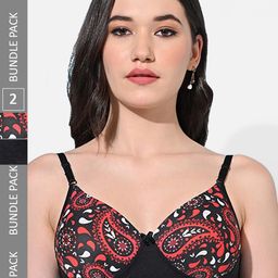 FIMS Pack Of 2 Printed Full Coverage Lightly Padded Everyday Bra All Day Comfort-picture-13