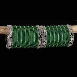 LAVAZZA Set Of 70 Crystal Studded Lightweight Bangles-7