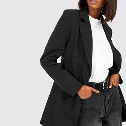 Boohoo Women Single Breasted Oversized Tailored Longline Blazer-image-46