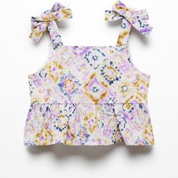 Mango Kids Girls Printed Bow Cotton Top-image-20