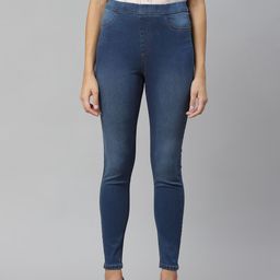Marks & Spencer Women Denim Blue Solid Jeggings-image-79