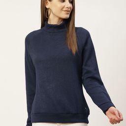 Monte Carlo Women Navy Blue Turtle Neck Pullover-image-69