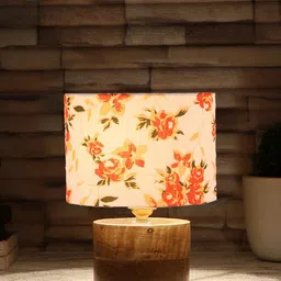 Devansh White Printed Wooden Table Lamps-21