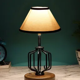Devansh White & Black Solid Metal Table Lamps-37