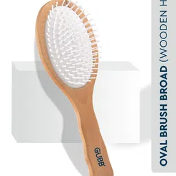 GUBB Lightweight Ball-Tipped Bristles Oval Broad GB-LH-044 Wooden Hair Brush - Wooden Hues-13