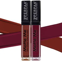 PERPAA Set Of 2 Matte Me Ultra Smooth Lip Creams 5 ml Each - Brown Woods & Rich Plum-28