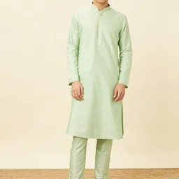 Manyavar Ethnic Motifs Embroidered Thread Work Kurta with Pyjamas-picture-2