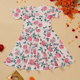 SAKA DESIGNS Girls Floral Printed Flared Sleeves Anarkali Kurta-37