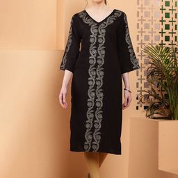 Bhuja Ethnic Motifs Embellished Mirror Work A-Line Kurta-picture-26