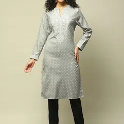 Rangriti Geometric Printed Round Neck Long Sleeves Kurta-picture-40