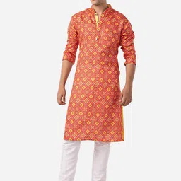 THE KURTA COMPANY Ethnic Motifs Printed Mandarin Collar Kurta-27