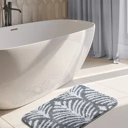 OBSESSIONS Grey 1400 GSM Anti-Skid Rectangular Bath Rugs-51