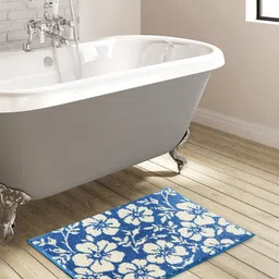 Obsessions Blue Floral Anti-Skid Bath Mat-image-11