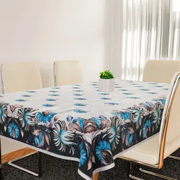 Kuber Industries Grey & Blue Cotton Digital Printed Table Cover-17