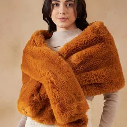 InWeave Faux Fur Cape Acrylic Reversible Shawl-26