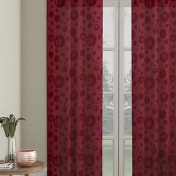 HOSTA HOMES Maroon Geometric Door Curtain-19