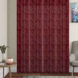 HOSTA HOMES Maroon Set of 4 Geometric Door Curtain-picture-17