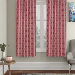SOKNACK Peach Geometric Black Out Window Curtain-image-13