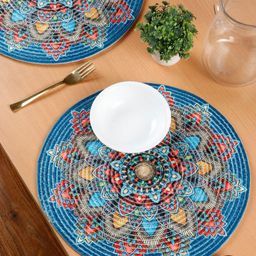 SOKNACK 6-Pcs Cotton Printed Round Table Placemats-picture-25