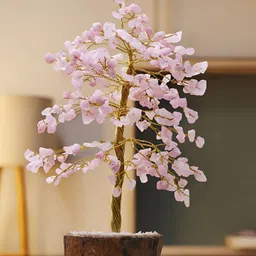 Shubhanjali Rose Quartz Crystal Stone Tree Showpiece-image-60
