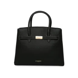 Accessorize London Womens Faux Leather Black Contrast Stitch Handheld Tote Bag-picture-34