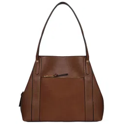 Accessorize London Womens Faux Leather Tan Romeo Shoulder Bag-picture-33