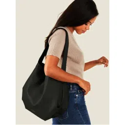 Accessorize London Women Black Slouch Shoulder Bag-picture-11